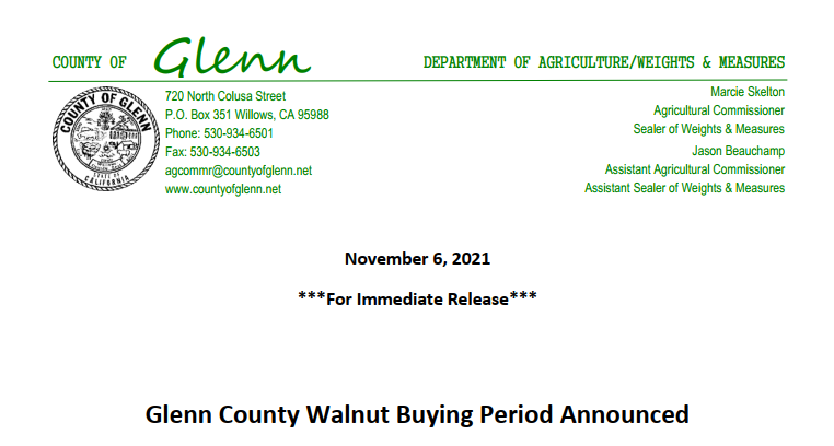 Walnut buying period announced