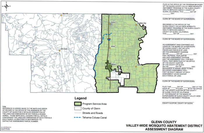 Glenn County Valley-Wide Mosquito Abatement District Boundaries and Assessment Diagram