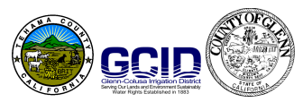 Tehama County, GCID, and Glenn County logos
